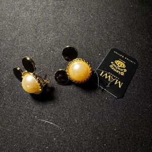 MAWI Gold and Black Statement Earrings Mickey